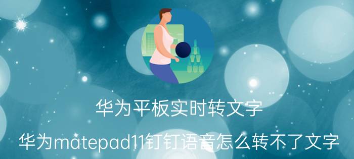 华为平板实时转文字 华为matepad11钉钉语音怎么转不了文字？